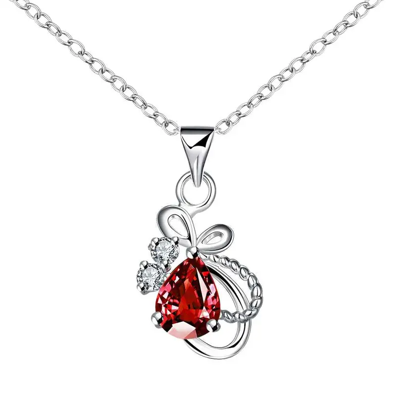 Silver Pendant Insets Bow Patek Elegant365 2