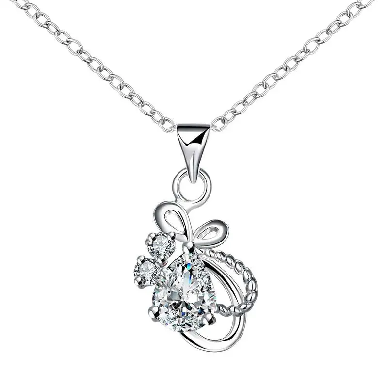 Silver Pendant Insets Bow Patek Elegant365 3