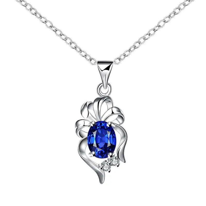 Silver Pendant Insets Bow Patek Elegant365 4