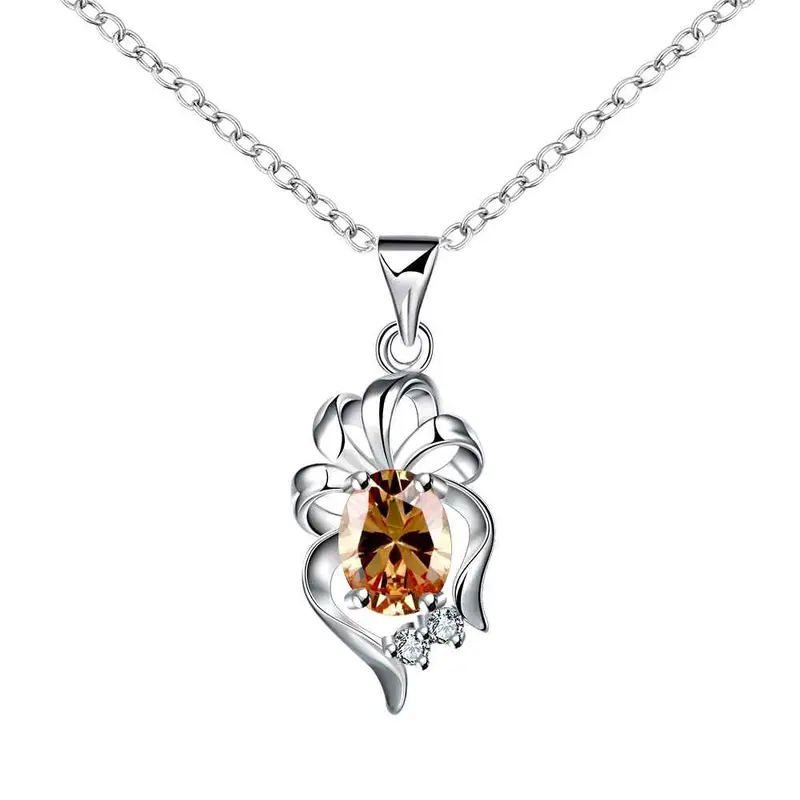 Silver Pendant Insets Bow Patek Elegant365 6