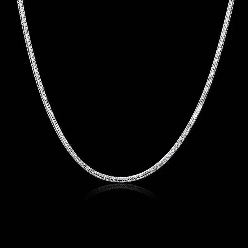 Silver Pendant Necklace 3M 16 18 2 22 24'' Snake Chain Collane S In Euros 192 4