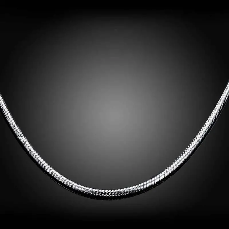 Silver Pendant Necklace 3M 16 18 2 22 24'' Snake Chain Collane S In Euros 192 5