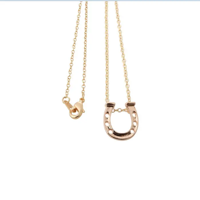 Silver Pendants Lucky Horseshoe Necklace Simple Wedding Necklace 30Pcs-N152 1