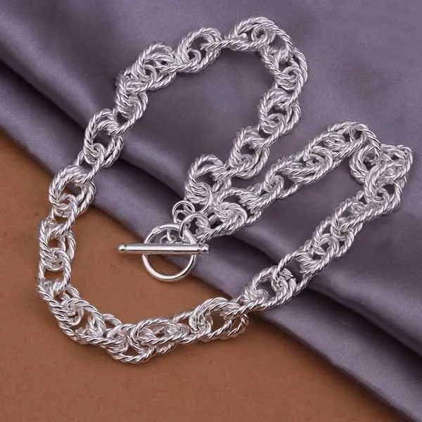 Silver Pendants Shmripe Lock Thick Collar Men Jewelry135 2