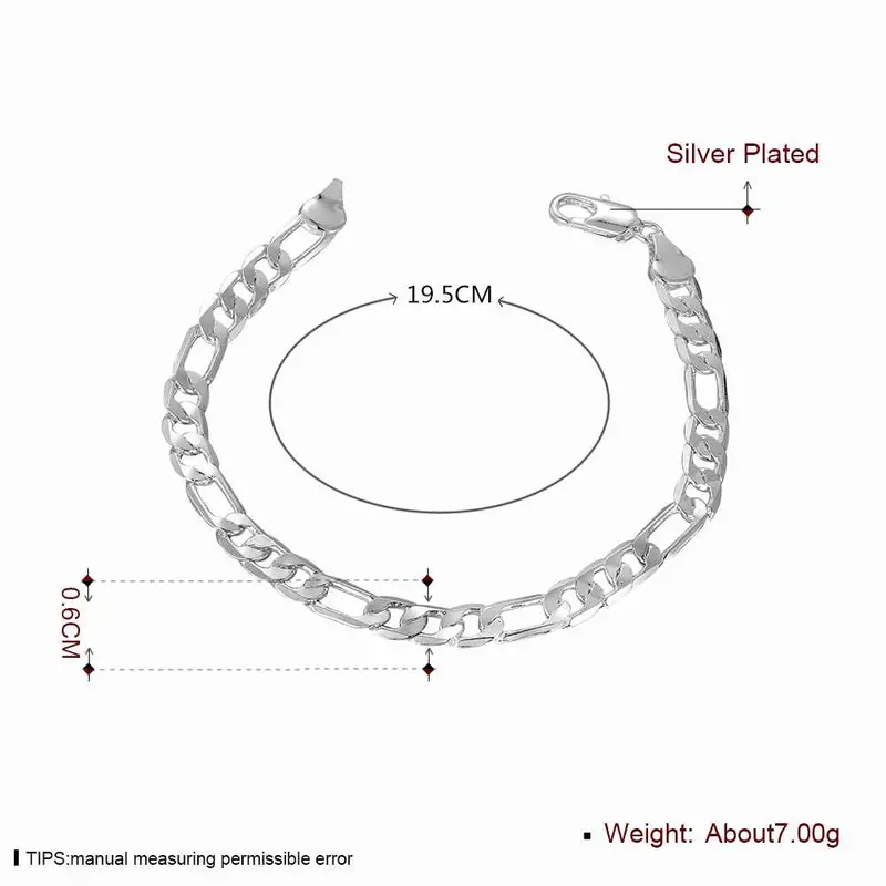 Silver Plated 6M Flat Three A Men Bracelet S In Euros219 2