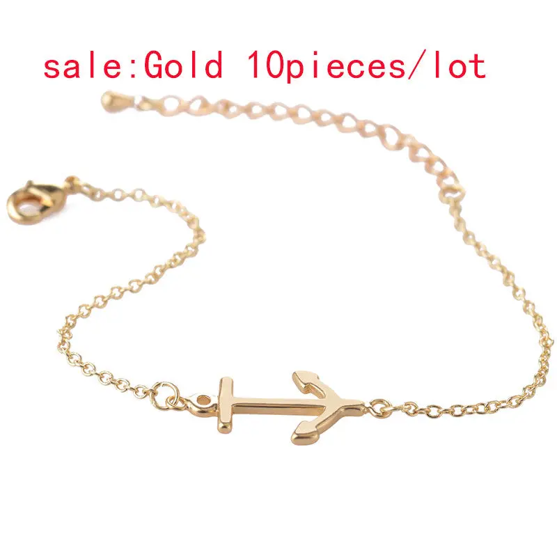 Silver Plated Anchor Charm Bracelets One Direction Bracelets 10Pcs30pcs-B022 1