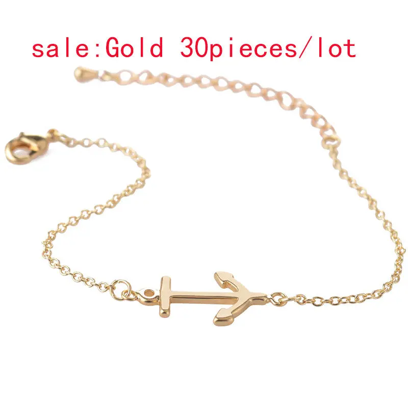 Silver Plated Anchor Charm Bracelets One Direction Bracelets 10Pcs30pcs-B022 2