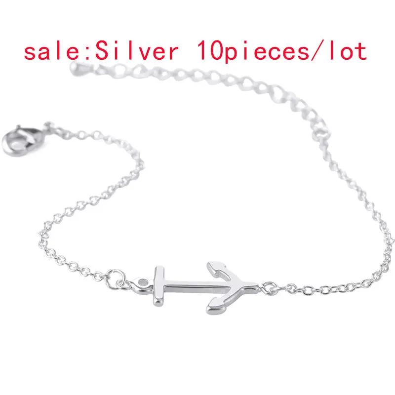 Silver Plated Anchor Charm Bracelets One Direction Bracelets 10Pcs30pcs-B022 3
