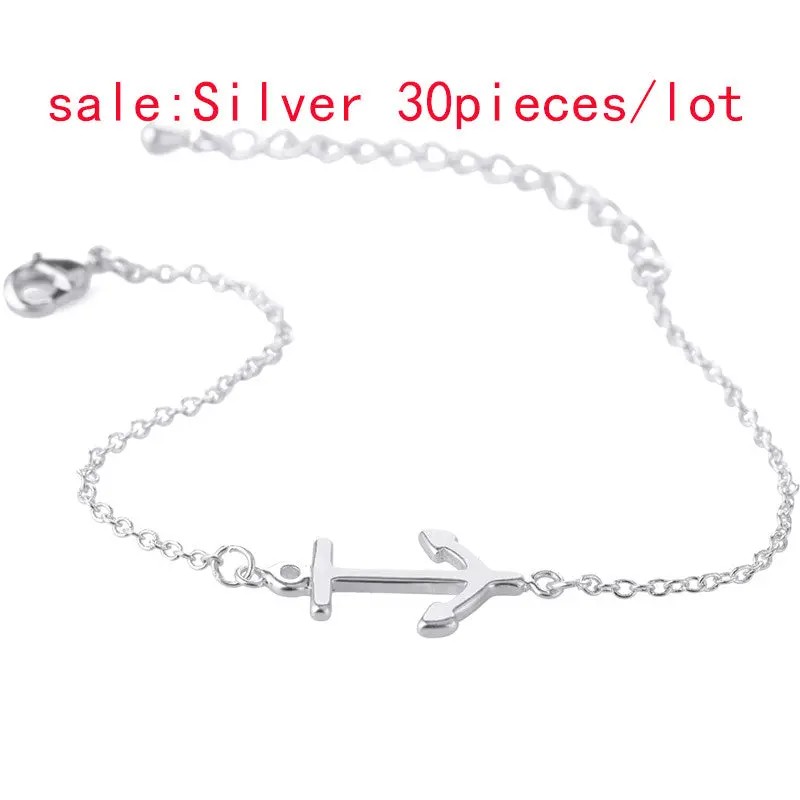 Silver Plated Anchor Charm Bracelets One Direction Bracelets 10Pcs30pcs-B022 4