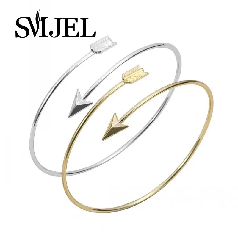 Silver Plated Arrow Bangle Cuff Adjustable Bracelets Bangles Jewelry Wire Simple Bangles G016 1
