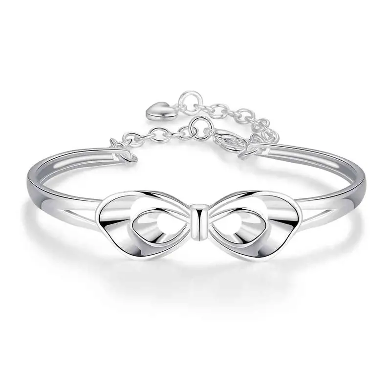 Silver Plated Bangles Size Butterfly Women Wedding Bracelet Hbb 34 2