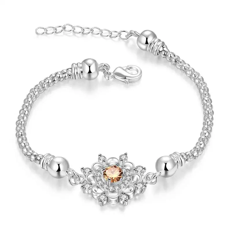 Silver Plated Bracelet Snowflake Men Bracelet Hbh 49 1