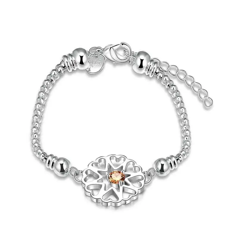 Silver Plated Bracelet Snowflake Men Bracelet Hbh 49 3