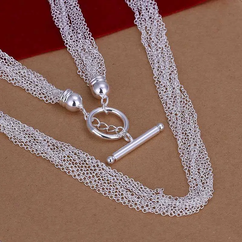 Silver Plated Chain 1  Line To Necklaces Pendants Men Jewelry 232 1