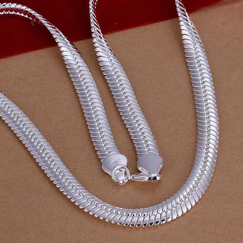 Silver Plated Chain 1 M Flat Snake Necklaces Pendants Men Jewelry 2 9 1