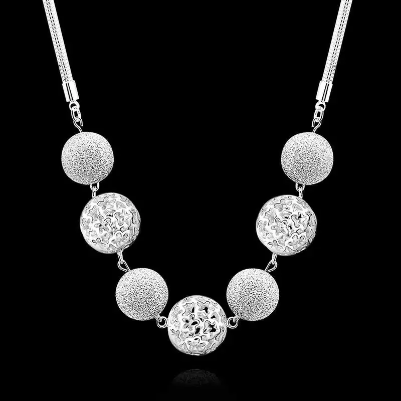 Silver Plated Chain 7 Ball Meet Necklaces Pendants Men Jewelry 68 2