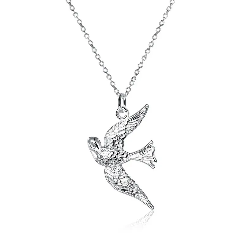 Silver Plated Chain Birds Pendant Necklaces Pendants Men Jewelry 151 1