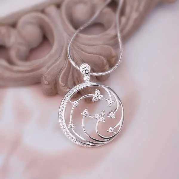 Silver Plated Chain Fireworks Crystal Necklaces Pendants Men Jewelry 437 1