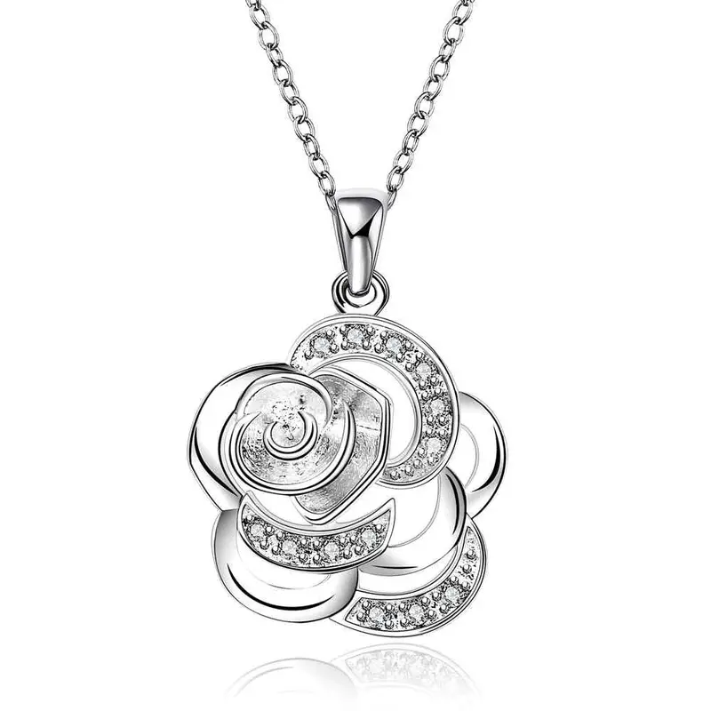 Silver Plated Chain Flower Cloud Necklaces Pendants Men Jewelry 69 1