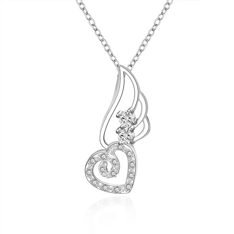 Silver Plated Chain Fly Hearts Id Necklaces Pendants Men Jewelry 622 1