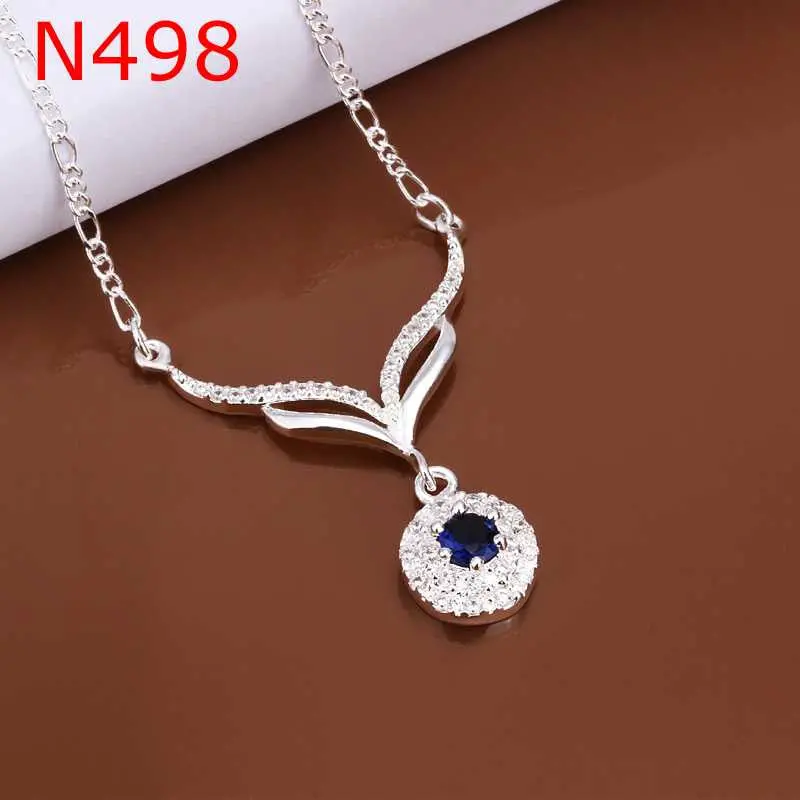 Silver Plated Chain Fox Crystal Necklaces Pendants Men Jewelry 498 1