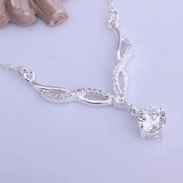 Silver Plated Chain Mouth White Stone Necklaces Pendants Men Jewelry 531 1
