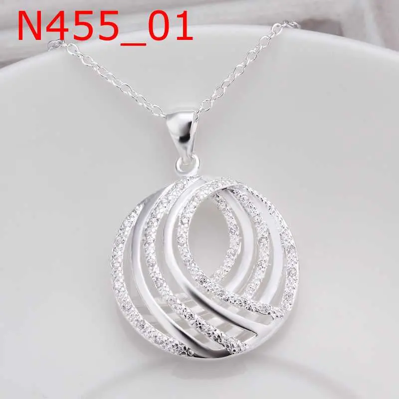 Silver Plated Chain Multilayer Circle Necklaces Pendants Men Jewelry 455 2