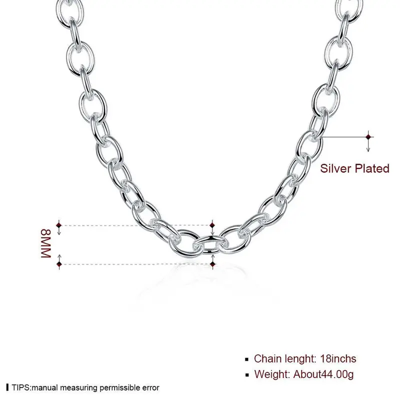 Silver Plated Chain Shmripe Lock Thick Necklaces Pendants Men Jewelry 1 2