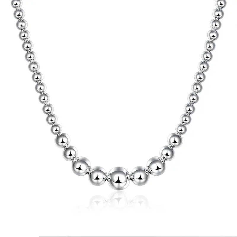 Silver Plated Chain Size Beads Necklaces Pendants Men Jewelry 195 1