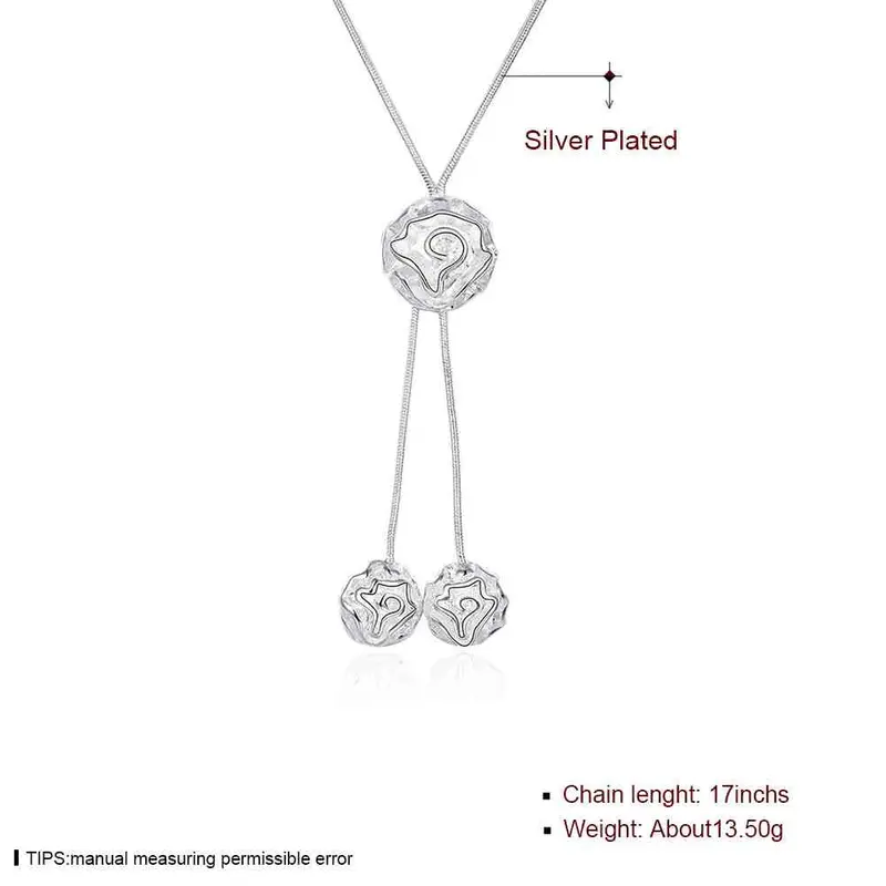 Silver Plated Chain Snake Chain Rose Pendant Necklaces Pendants Men Jewelry 36 2