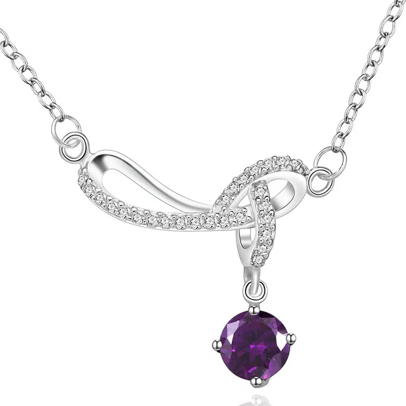 Silver Plated Chain Stone Bow Necklaces Pendants Men Jewelry 537 1