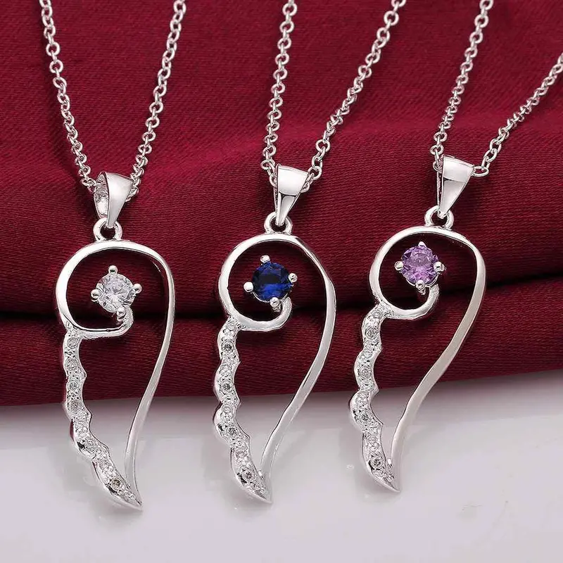 Silver Plated Chain Thinking Purple Stone Necklaces Pendants Men Jewelry 635 1