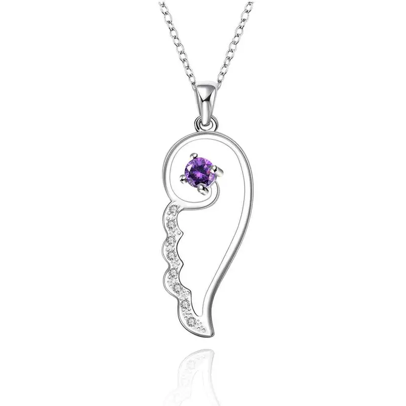 Silver Plated Chain Thinking Purple Stone Necklaces Pendants Men Jewelry 635 2