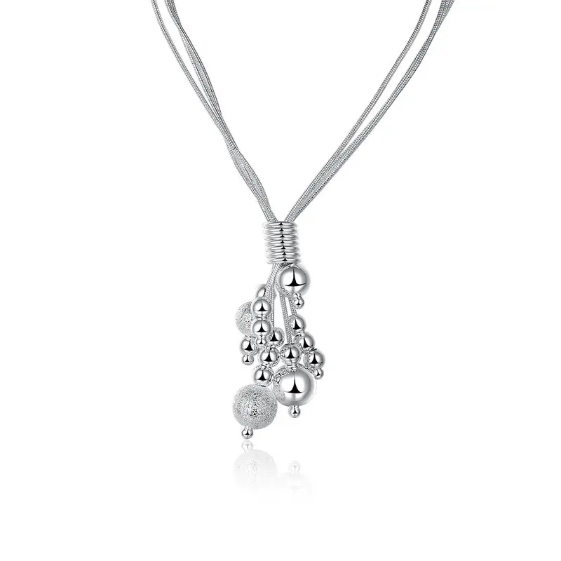 Silver Plated Chain Three Harness Bead Necklaces Pendants Men Jewelry 186 1