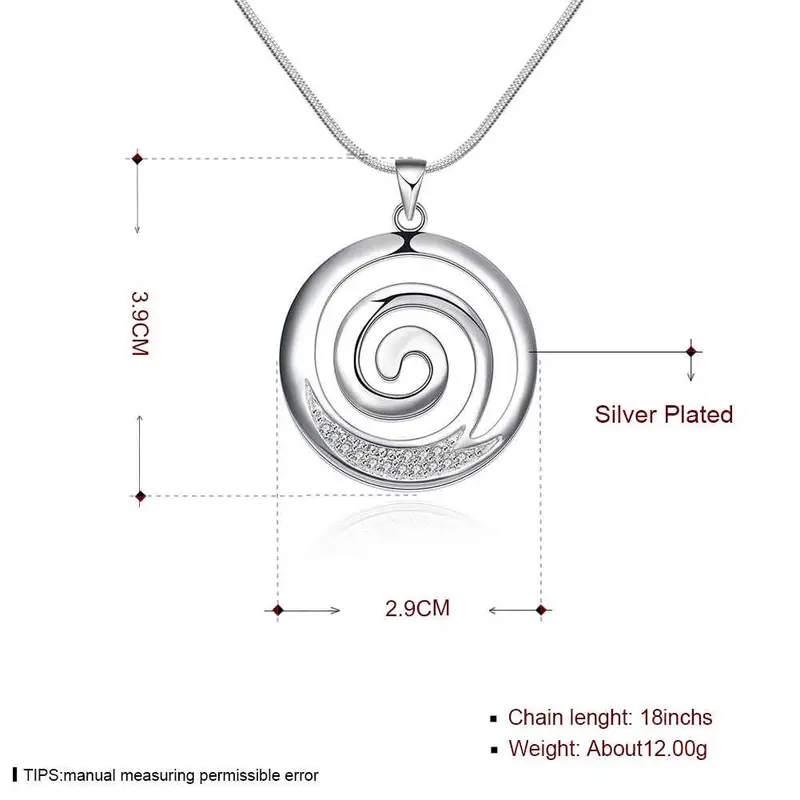 Silver Plated Chain Whirlwind Necklaces Pendants Men Jewelry 54 2
