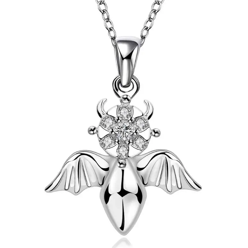 Silver Plated Chain Wings Necklaces Pendants Men Jewelry 675 1