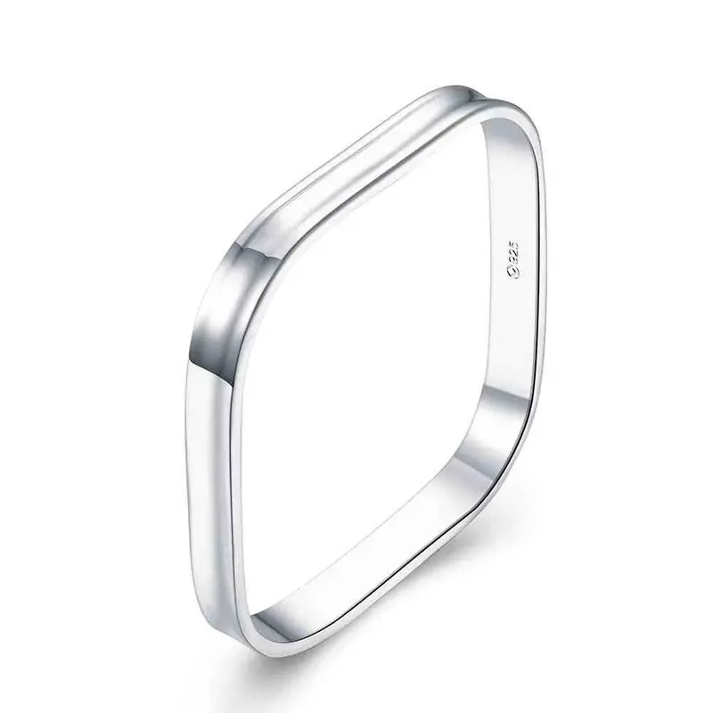 Silver Plated Charms Bangle 1837 Small Square Women Wedding Bracelet Elegant Smtb 53 1