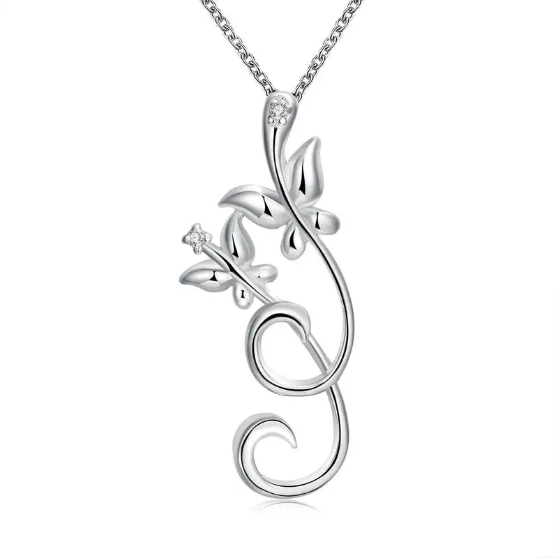 Silver Plated Collar Necklace Butterfly Insets Corrente De Prata Masculina Jewelry175 1