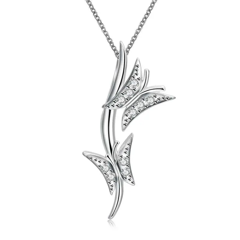 Silver Plated Collar Necklace Butterfly Insets Corrente De Prata Masculina Jewelry175 2