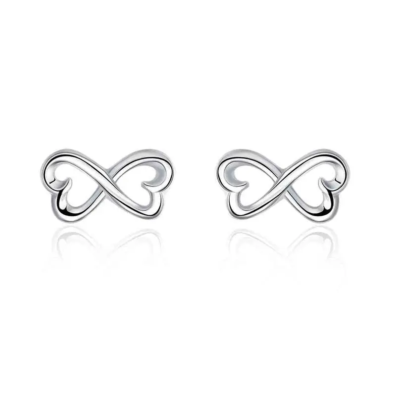 Silver Plated Earing 8 Shape Stud Earring Silver Plated Earrings  49 1