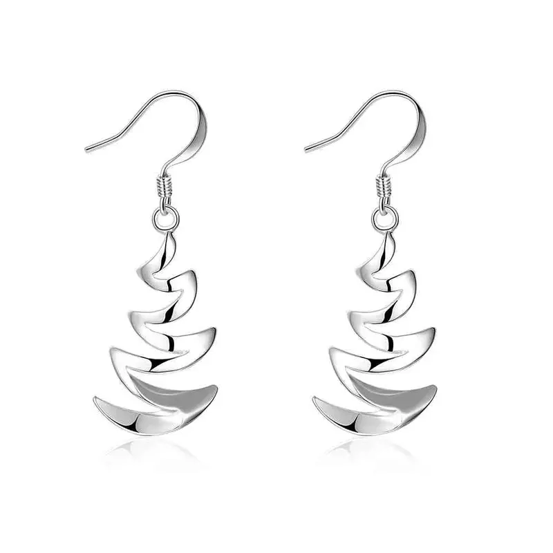 Silver Plated Earing Crescent Moon Drop Earring Silver Plated Earrings 2 3 1