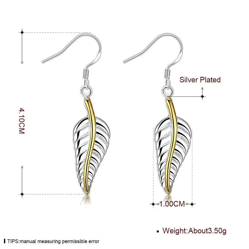 Silver Plated Earing Feather Drop Earring Silver Plated Earrings 38 2