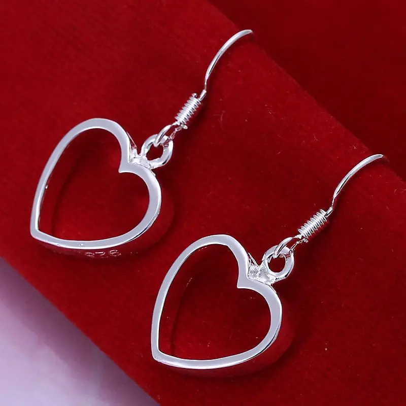 Silver Plated Earing Heart Drop Earring Silver Plated Earrings  47 1