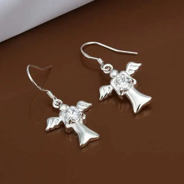 Silver Plated Earing Jewelry Angle Drop Earring 442 1