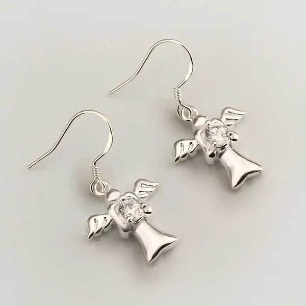 Silver Plated Earing Jewelry Angle Drop Earring 442 2