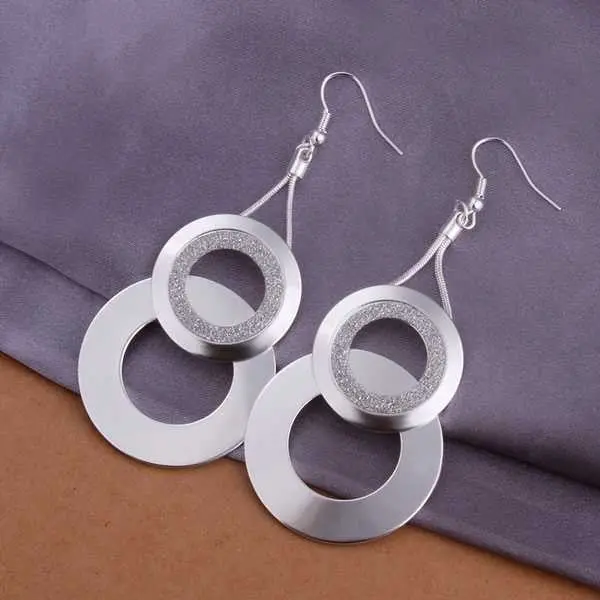 Silver Plated Earing Jewelry Cute Circle Drop Earring 322 1