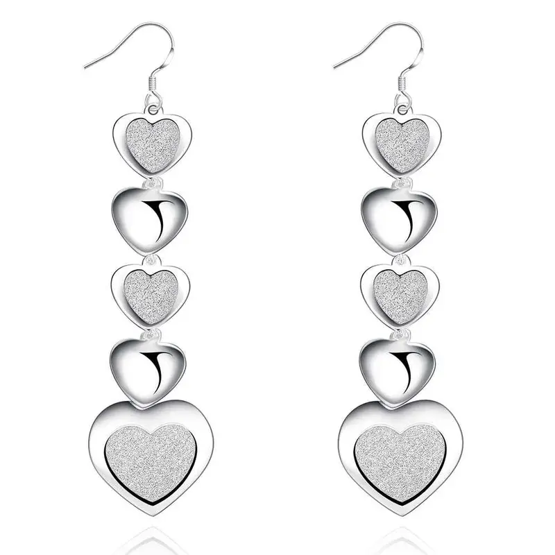 Silver Plated Earing Jewelry Cute Heart Drop Earring 321 1