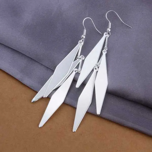 Silver Plated Earing Jewelry Cute Leaf Drop Earring 318 1