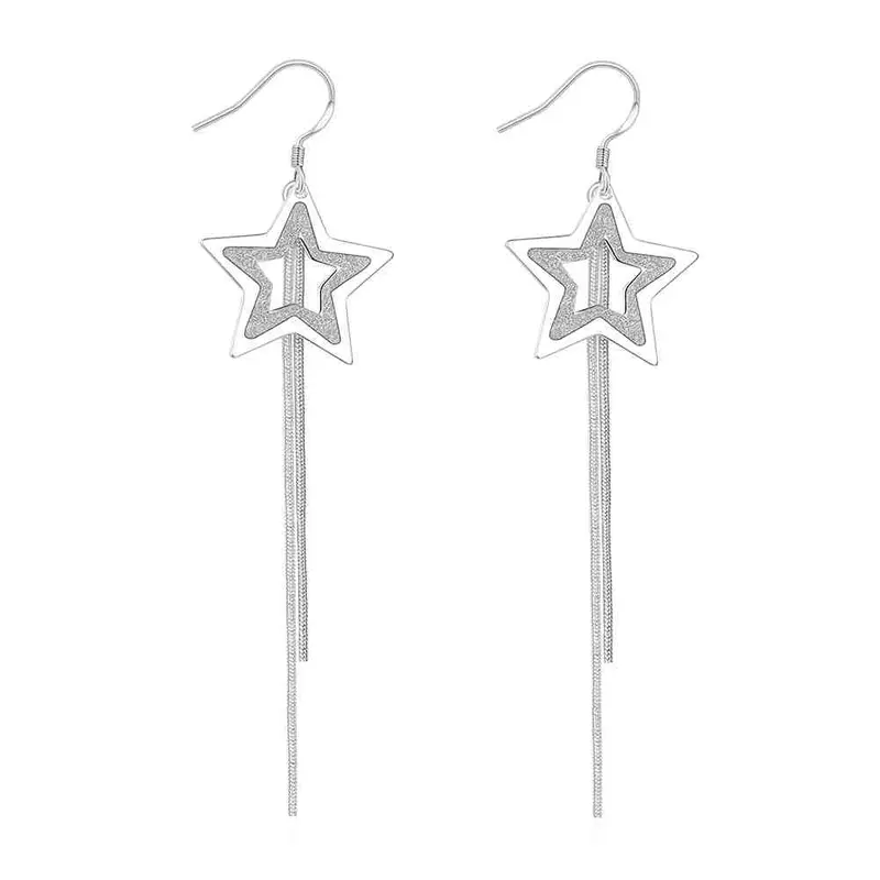 Silver Plated Earing Jewelry Cute Star Drop Earring 32 1