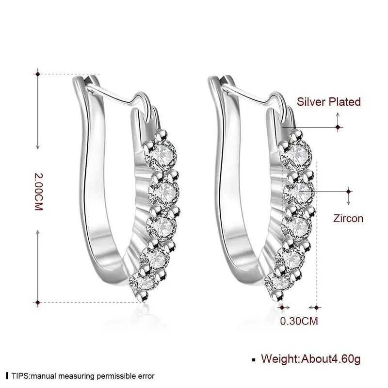 Silver Plated Earing Jewelry Cute Zircon Earring 312 2